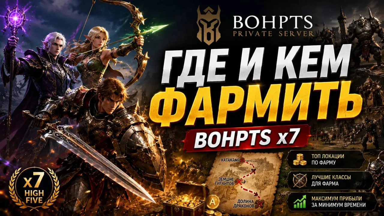 BOH PTS x7 (ВОН ПТС): гайд по старту — споты и классы Lineage 2