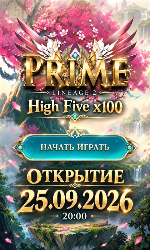 L2.PM Prime — сервер Lineage 2 High Five x100, открытие 25 сентября 2026 в 20:00